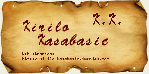 Kirilo Kasabašić vizit kartica